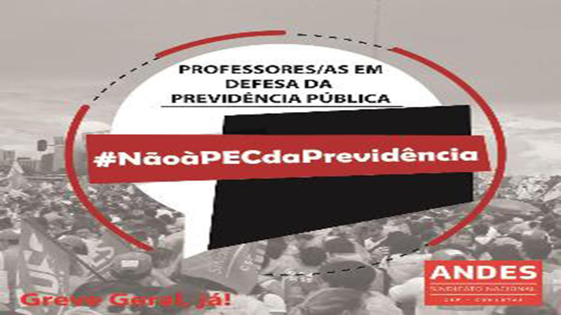 ADUEPB convoca professores para protestar contra a reforma da previdência, na segunda-feira(19/02)