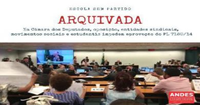 Projeto Escola Sem Partido é arquivado e só volta a ser debatido em 2019 Projeto Escola Sem Partido é arquivado e só volta a ser debatido em 2019