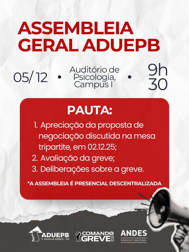 Assembleia Geral ADUEPB – 05/12/2025 – 9h30